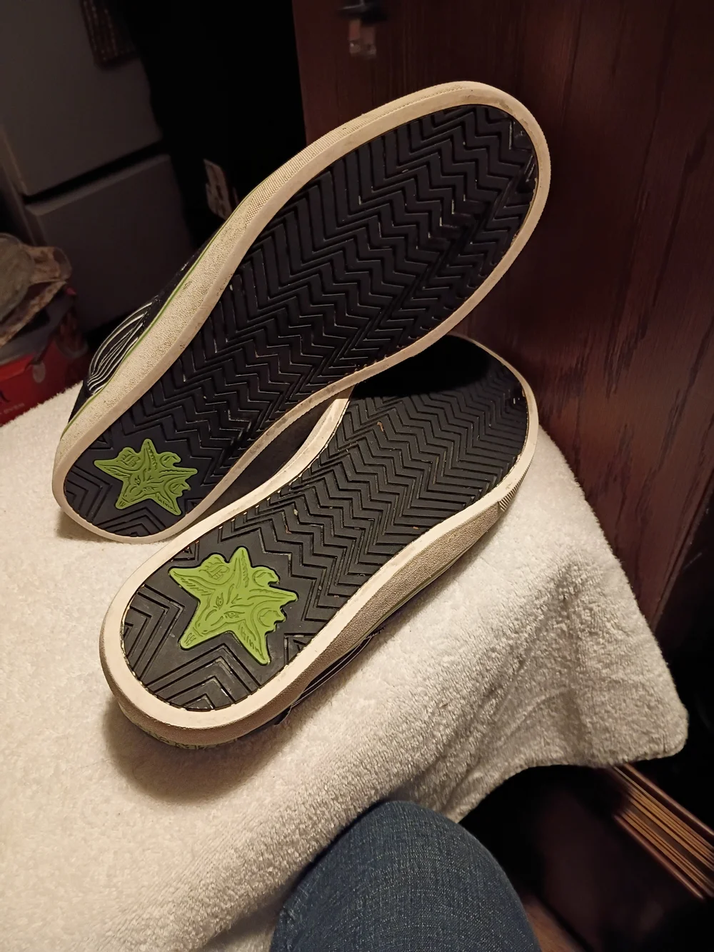 Craft Black Slip-On Sneakers with Neon Green Lettering